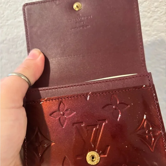 Louis Vuitton Amarante Burgandy Monogram Vernis Mini Card Holder Wallet - Picture 4 of 6